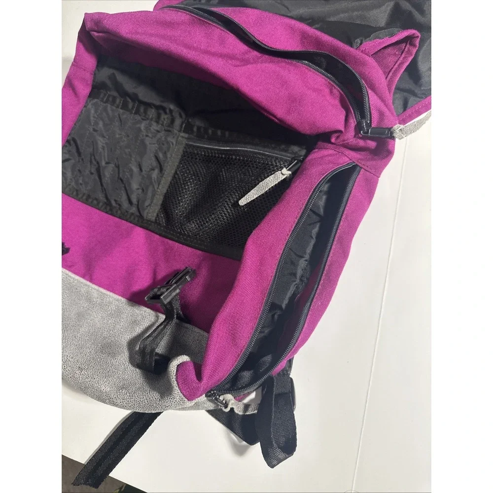 Vintage Eastpak Delegate Messenger Bag Suede/Leather Bottom USA Pink/purple